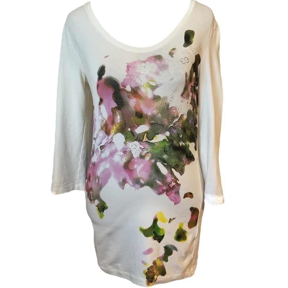 Escada Sport Multi Color Abstract Print Top Size Small